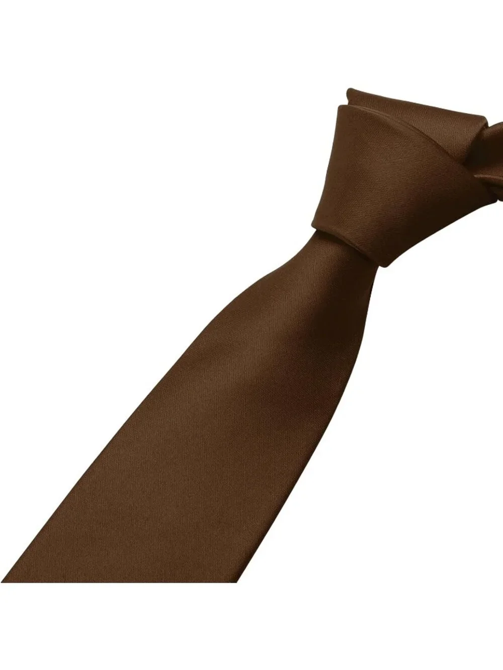 Men Dark Brown Solid Microfiber Plain Formal Silk Necktie For Business Dress Tie